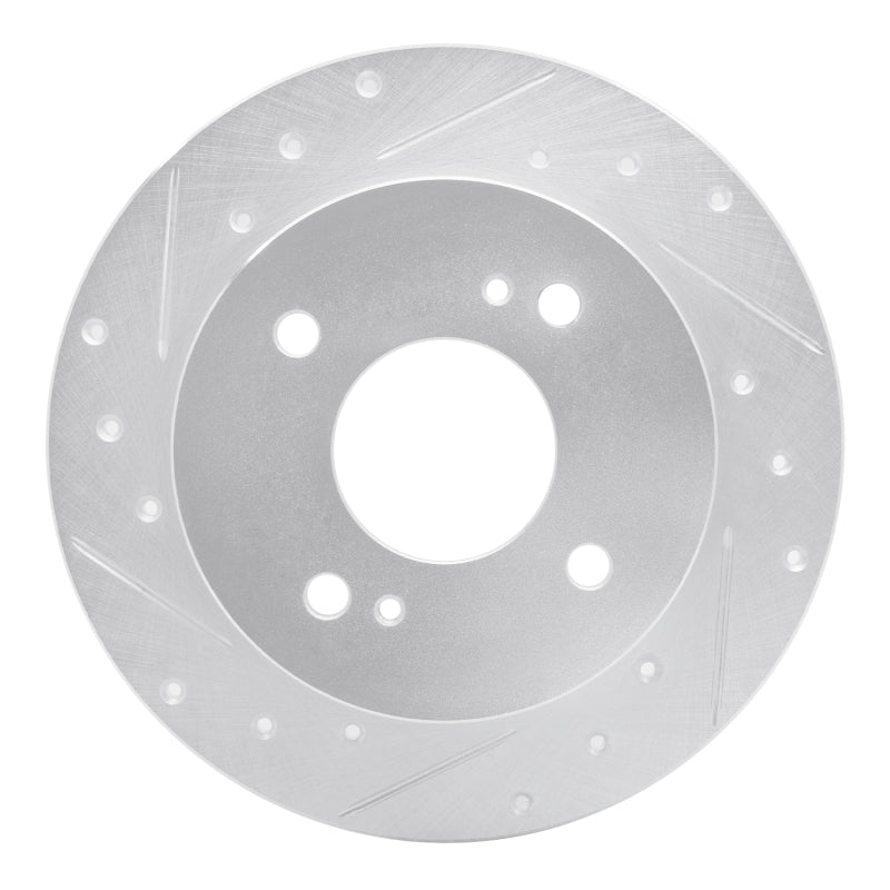 R1 Concepts R1 1979-1981 Nissan Maxima Rear Left Drilled & Slotted Silver Brake Rotor