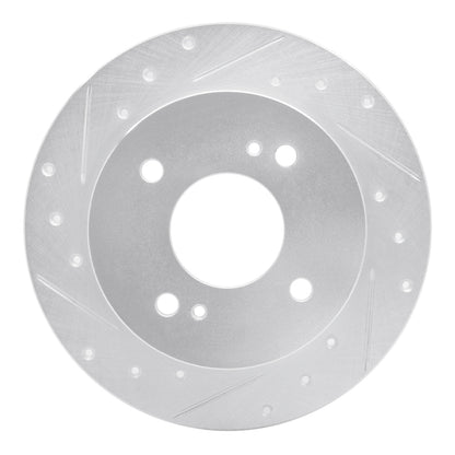 R1 Concepts R1 1979-1981 Nissan Maxima Rear Left Drilled & Slotted Silver Brake Rotor