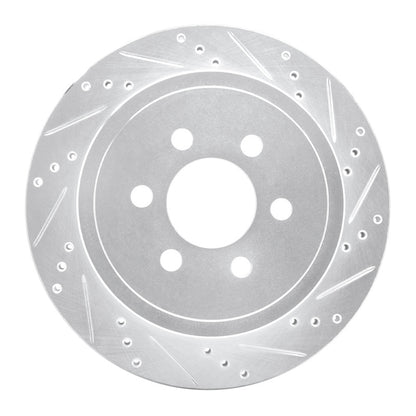 R1 Concepts R1 03-03 Dodge Durango Rear Right Drilled & Slotted Silver Brake Rotor