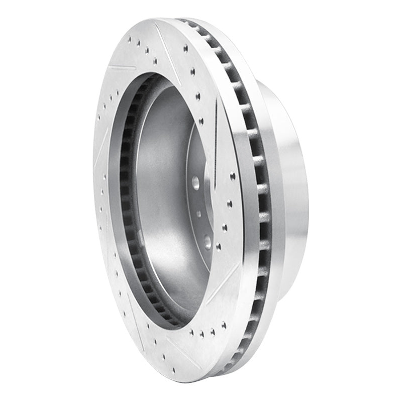 R1 Concepts R1 2011-2025 Chevy Silverado 2500 HD/2500 HD Classic Front Left Drilled & Slotted Silver Brake Rotor