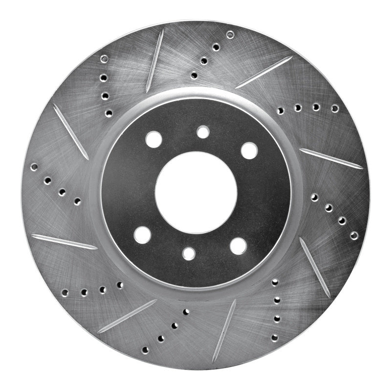 R1 Concepts R1 04-06 Nissan Sentra Front Left Drilled & Slotted Silver Brake Rotor