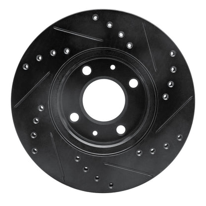 R1 Concepts R1 06-12 Dodge Attitude (Mexico) Front Left Drilled & Slotted Black Brake Rotor