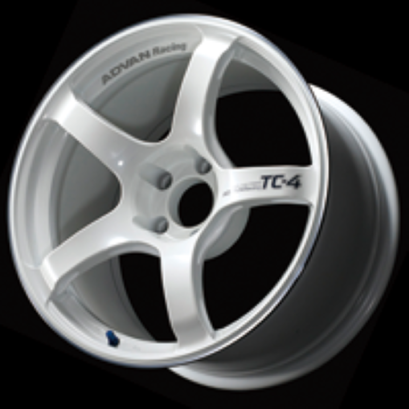 Advan TC4 17x7.5 +43 5x112 Racing White Metallic and Ring Wheel