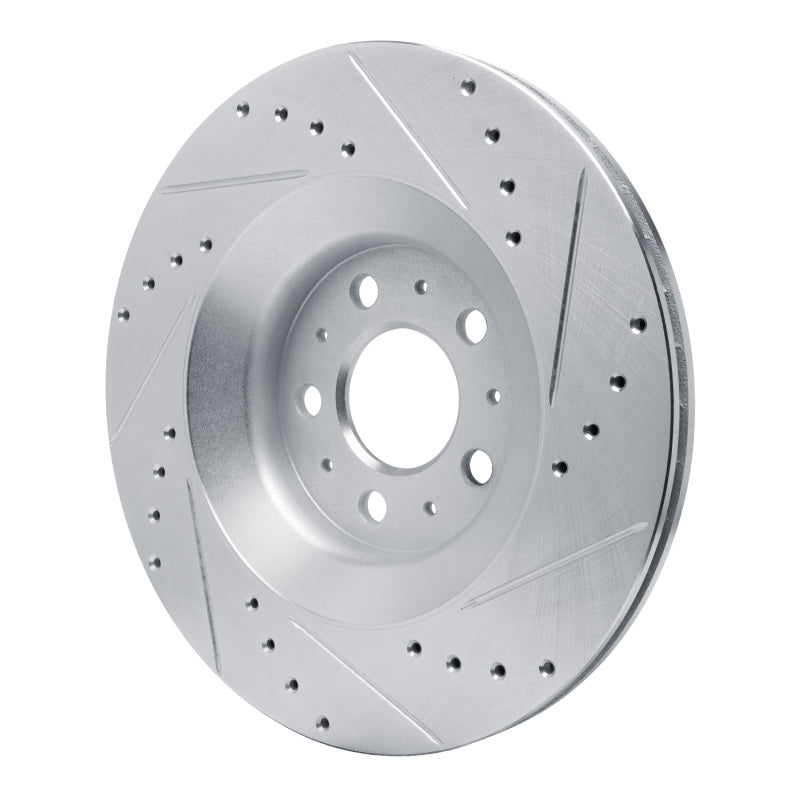 R1 Concepts R1 20-25 Tesla Model Y Rear Left Drilled & Slotted Silver Brake Rotor