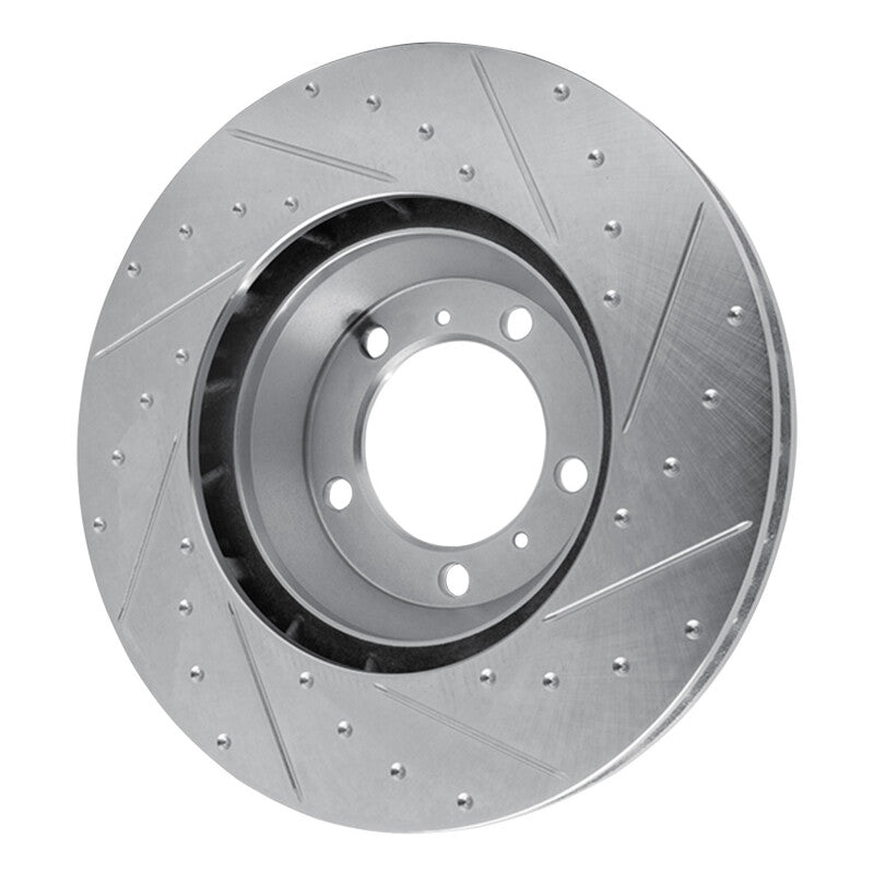 R1 Concepts R1 17-23 Porsche Panamera Left Front Drilled & Slotted Silver Brake Rotor