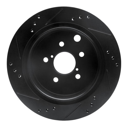 R1 Concepts R1 14-18 Subaru Forester Rear Right Drilled & Slotted Black Brake Rotor