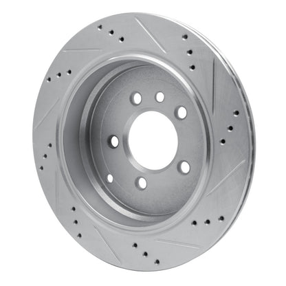 R1 Concepts R1 05-07 Land Rover LR3 Rear Left Drilled & Slotted Silver Brake Rotor