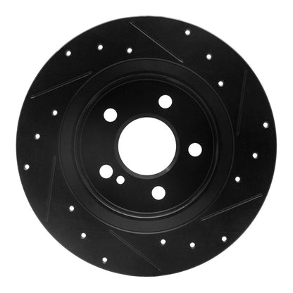 R1 Concepts R1 14-20 Infiniti QX30 Rear Left Drilled & Slotted Black Brake Rotor