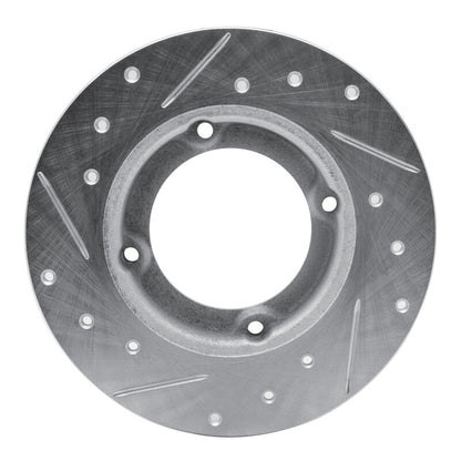 R1 Concepts R1 73-79 Honda Civic Wagon Front Right Drilled & Slotted Silver Brake Rotor