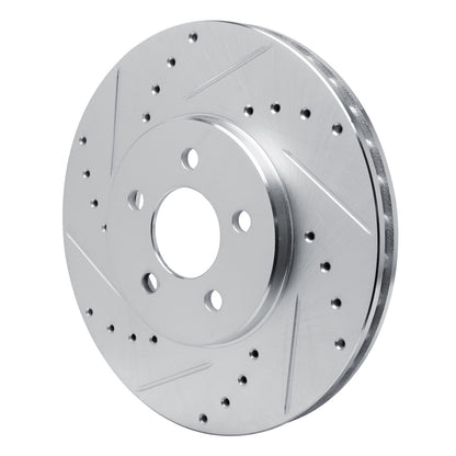 R1 Concepts R1 89-95 Chrysler LeBaron Front Left Drilled & Slotted Silver Brake Rotor