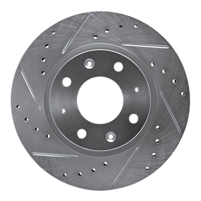 R1 Concepts R1 04-09 Kia SPECTRA5 Front Left Drilled & Slotted Silver Brake Rotor