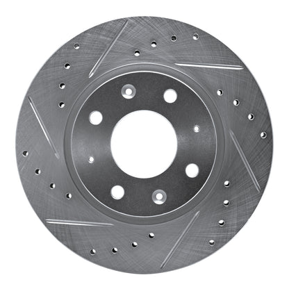 R1 Concepts R1 04-09 Kia SPECTRA5 Front Left Drilled & Slotted Silver Brake Rotor