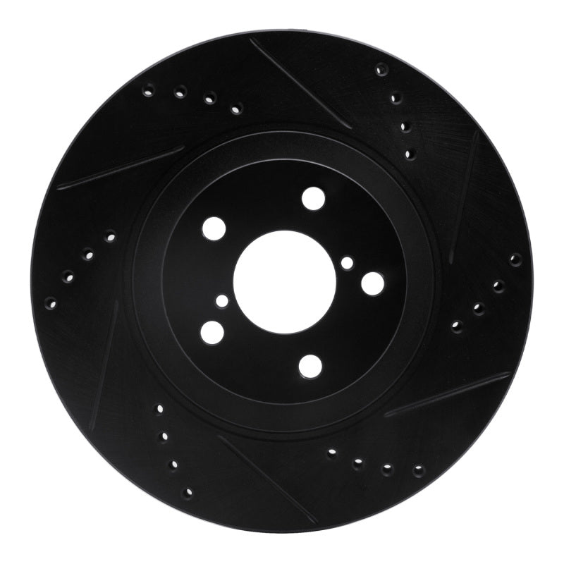 R1 Concepts R1 04-25 Scion FR-S Front Right Drilled & Slotted Black Brake Rotor