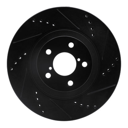 R1 Concepts R1 04-25 Scion FR-S Front Right Drilled & Slotted Black Brake Rotor
