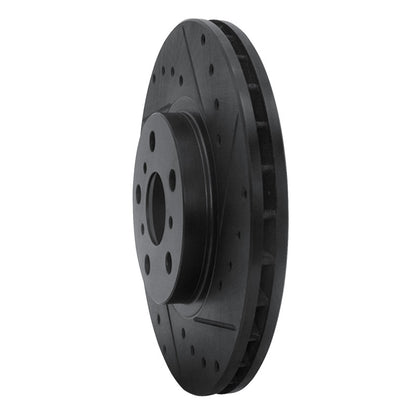 R1 Concepts R1 90-93 Toyota Celica Front Right Drilled & Slotted Black Brake Rotor