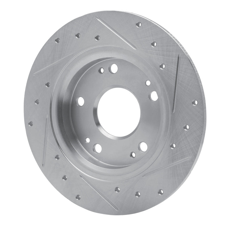 R1 Concepts R1 11-15 Honda CR-Z Rear Left Drilled & Slotted Silver Brake Rotor