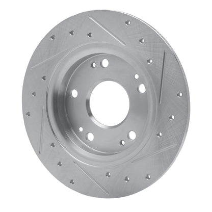 R1 Concepts R1 11-15 Honda CR-Z Rear Left Drilled & Slotted Silver Brake Rotor