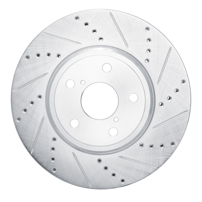 R1 Concepts R1 01-06 Lexus LS430 Front Right Drilled & Slotted Silver Brake Rotor