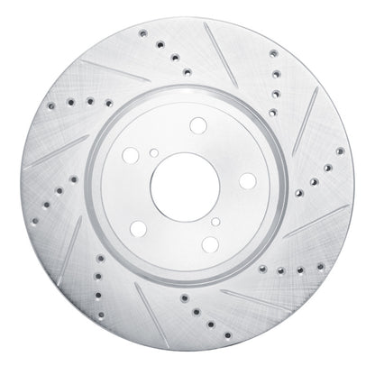 R1 Concepts R1 01-06 Lexus LS430 Front Right Drilled & Slotted Silver Brake Rotor