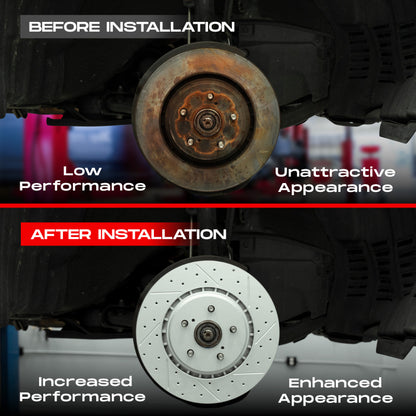R1 Concepts R1 17-25 Alfa Romeo Giulia Front & Rear Drill/Slot Carbon Coated Rotor Set w/Euro Ceramic Pads