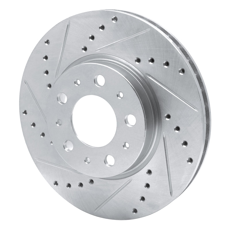 R1 Concepts R1 95-04 Volvo S70 Front Left Drilled & Slotted Silver Brake Rotor