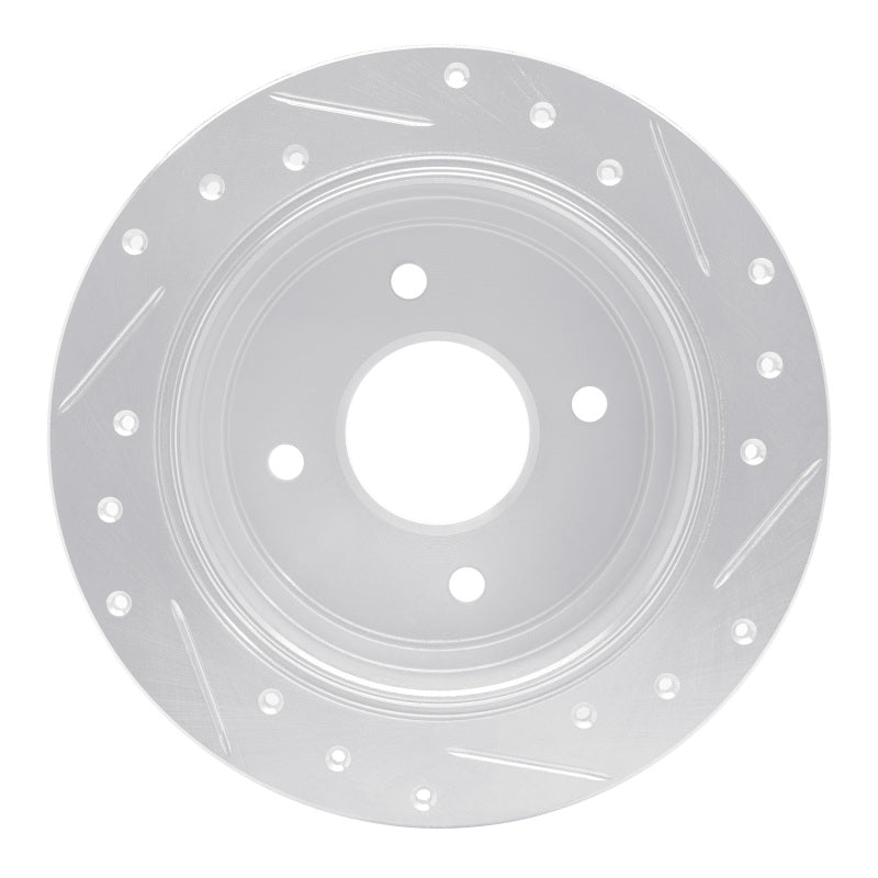 R1 Concepts R1 90-92 Infiniti M30 Rear Left Drilled & Slotted Silver Brake Rotor