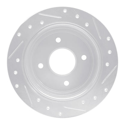 R1 Concepts R1 90-92 Infiniti M30 Rear Left Drilled & Slotted Silver Brake Rotor