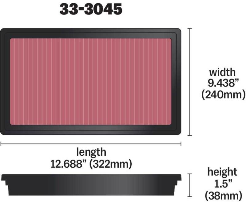 K&N Engineering K&N 2016 TOYOTA HILUX REVO 2.8L L4 DSL Drop In Air Filter