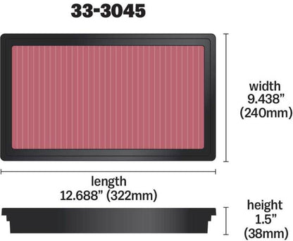 K&N Engineering K&N 2016 TOYOTA HILUX REVO 2.8L L4 DSL Drop In Air Filter