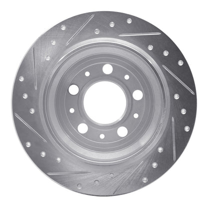 R1 Concepts R1 99-00 Volvo V70 Rear Right Drilled & Slotted Silver Brake Rotor