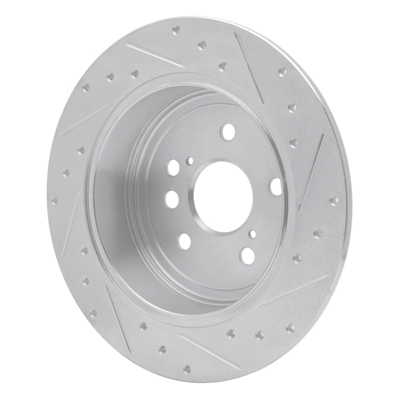 R1 Concepts R1 04-05 Toyota RAV4 Rear Left Drilled & Slotted Silver Brake Rotor