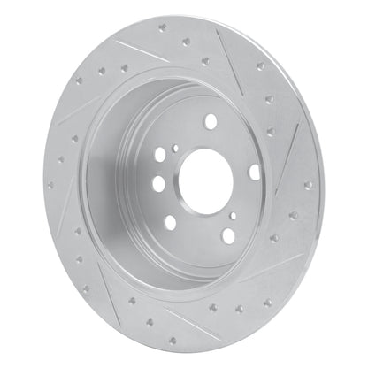 R1 Concepts R1 04-05 Toyota RAV4 Rear Left Drilled & Slotted Silver Brake Rotor