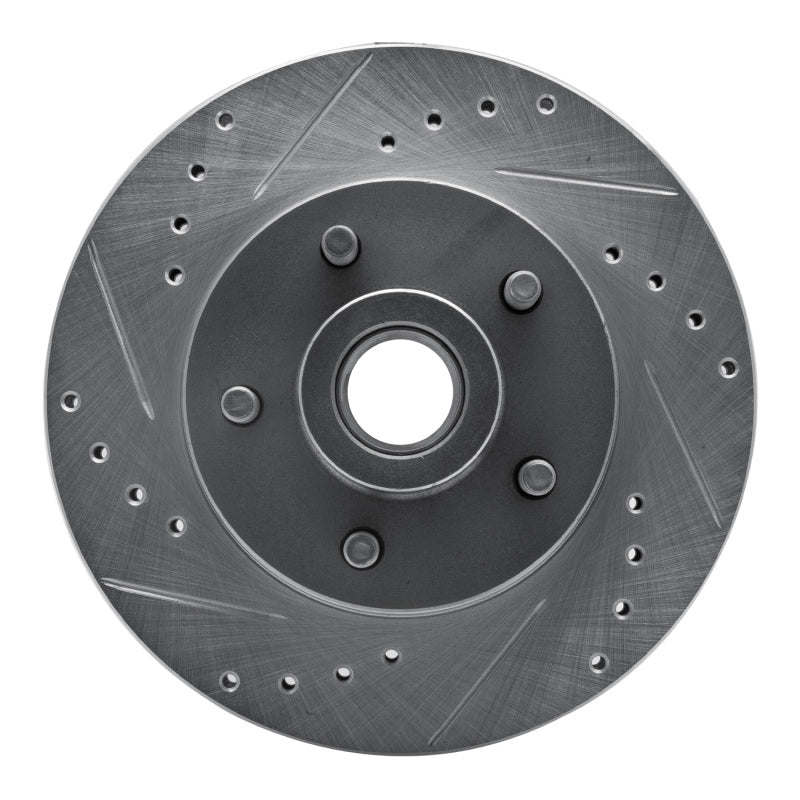 R1 Concepts R1 74-79 Ford Gran Torino Front Left Drilled & Slotted Silver Brake Rotor