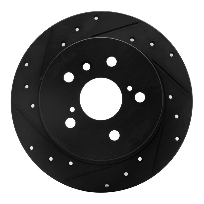 R1 Concepts R1 07-12 Lexus ES350 Rear Left Drilled & Slotted Black Brake Rotor