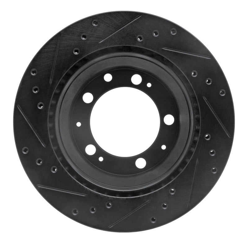 R1 Concepts R1 87-89 Porsche 944 Except Turbo Rear Right Drilled & Slotted Black Brake Rotor
