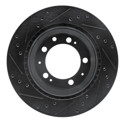 R1 Concepts R1 87-89 Porsche 944 Except Turbo Rear Right Drilled & Slotted Black Brake Rotor