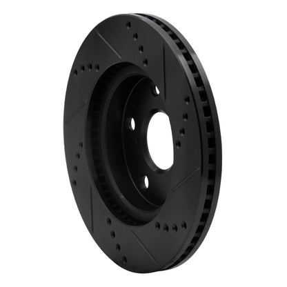R1 Concepts R1 06-18 Lexus HS250H Front Left Drilled & Slotted Black Brake Rotor