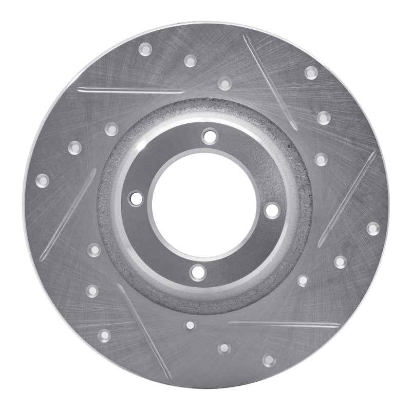 R1 Concepts R1 75-80 Triumph TR7 Front Right Drilled & Slotted Silver Brake Rotor
