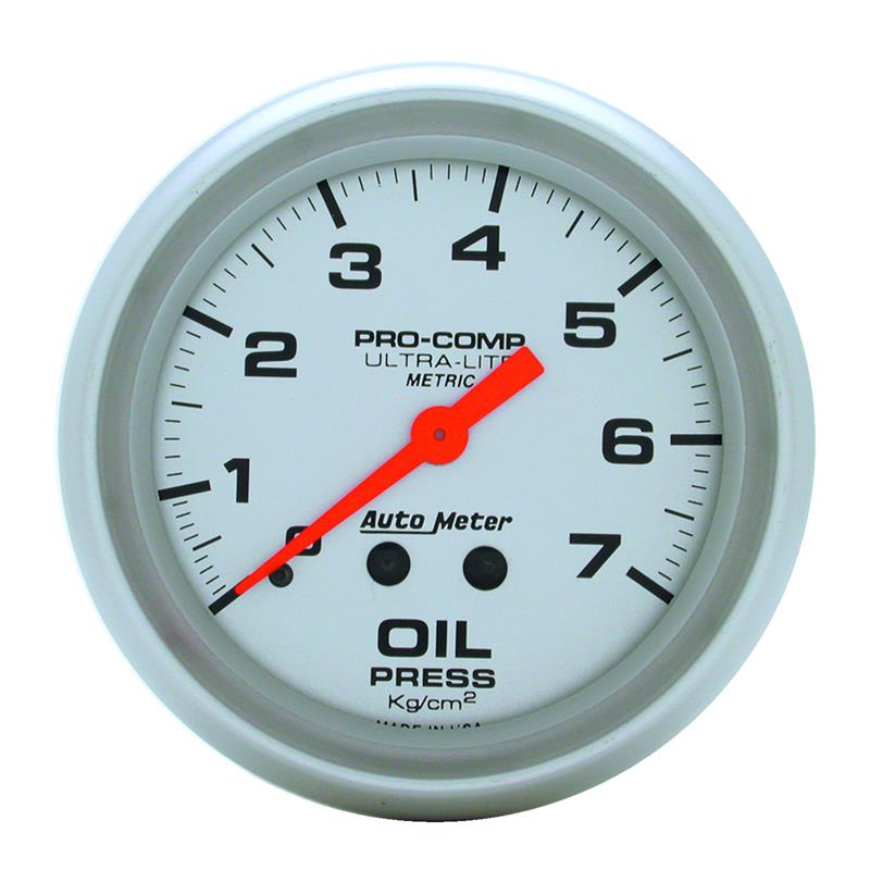 Autometer Ultra-Lite 66.7mm METRIC 0-7 Kg/CM 2 Oil Pressure Mechanical Gauge