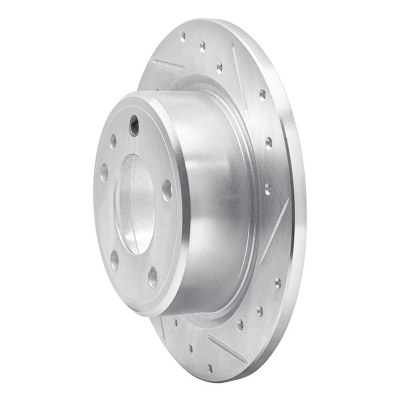 R1 Concepts R1 88-91 BMW M3 Rear Right Drilled & Slotted Silver Brake Rotor