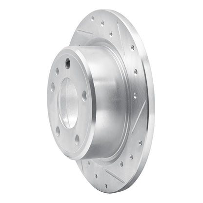R1 Concepts R1 88-91 BMW M3 Rear Right Drilled & Slotted Silver Brake Rotor