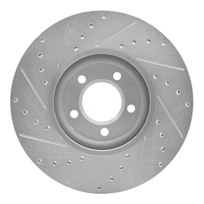 R1 Concepts R1 03-05 Jaguar VanDEN PLAS Front Right Drilled & Slotted Silver Brake Rotor