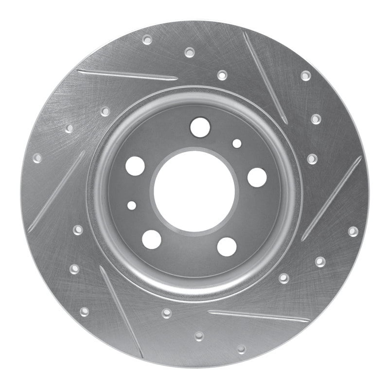 R1 Concepts R1 67-72 Volvo 164 Front Right Drilled & Slotted Silver Brake Rotor