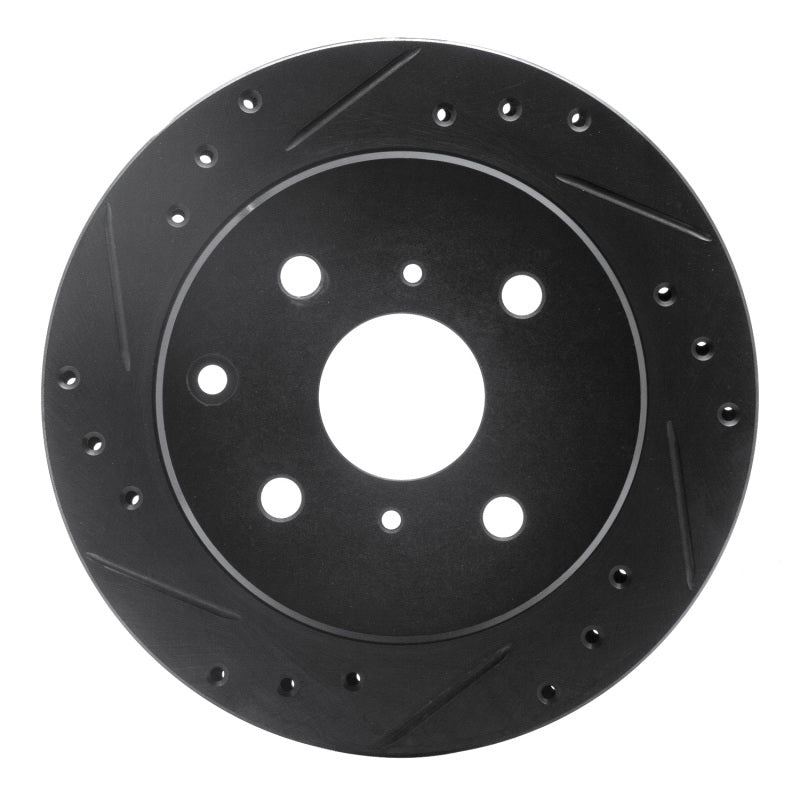 R1 Concepts R1 84-88 Toyota Cressida Rear Left Drilled & Slotted Black Brake Rotor