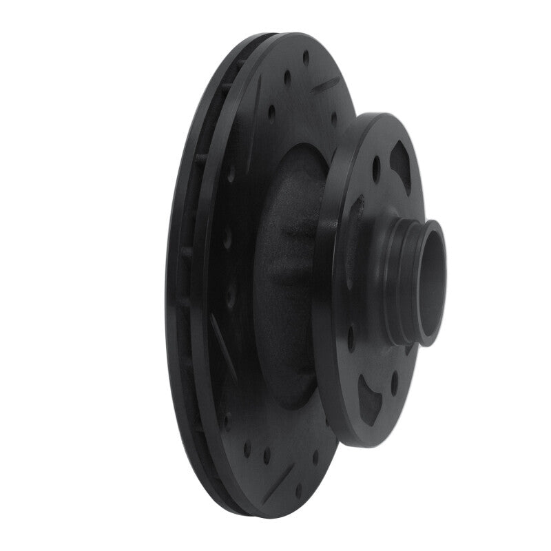 R1 Concepts R1 84-85 Mazda RX-7 Front Left Drilled & Slotted Black Brake Rotor