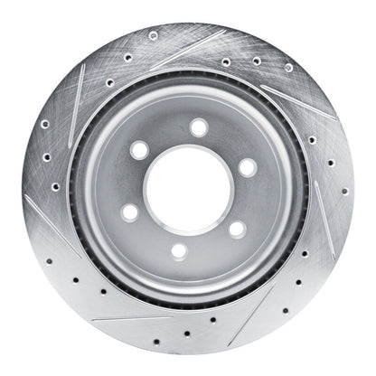 R1 Concepts R1 21-25 Ford F-150 4WD Rear Right Drilled & Slotted Silver Brake Rotor