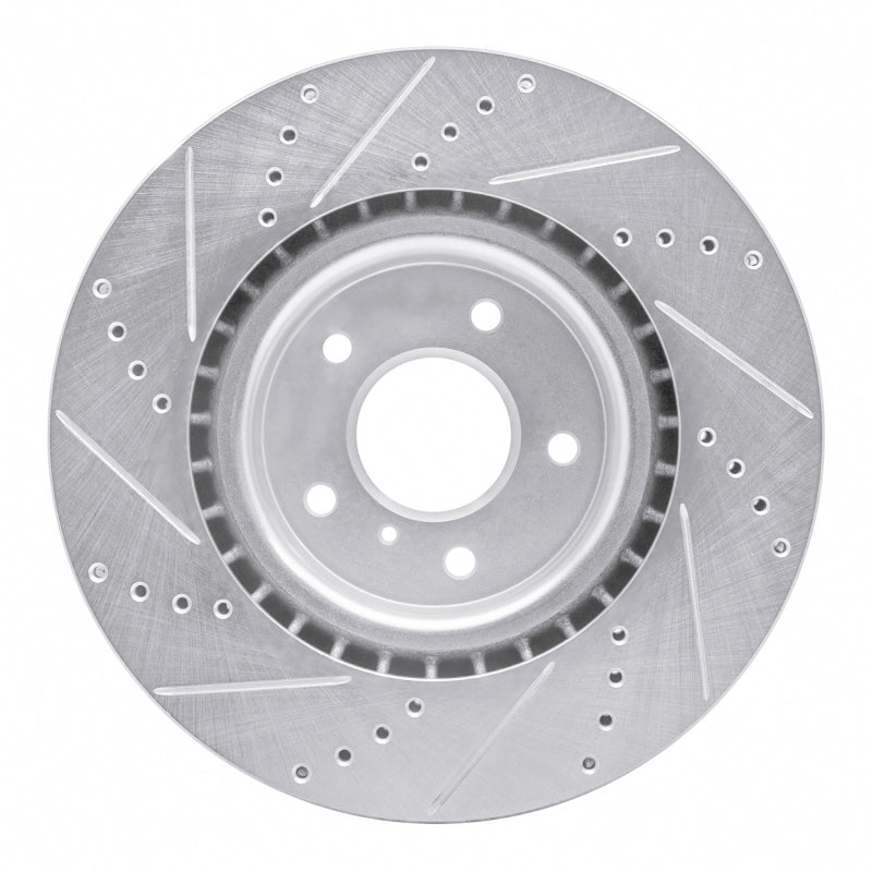 R1 Concepts R1 03-08 Infiniti G35 Front Right Drilled & Slotted Silver Brake Rotor