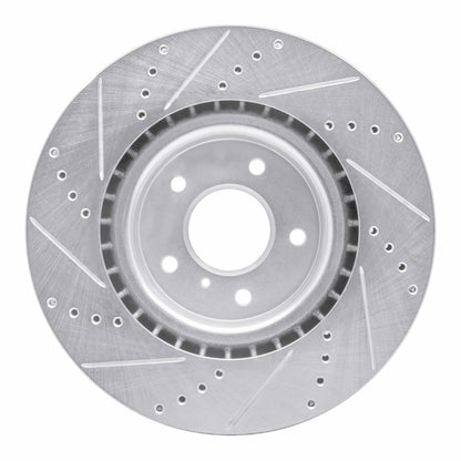 R1 Concepts R1 03-08 Infiniti G35 Front Right Drilled & Slotted Silver Brake Rotor