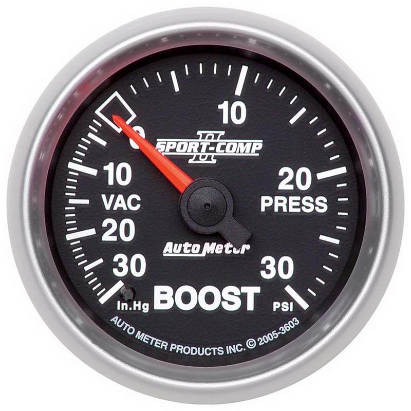 Autometer Sport-Comp II 52mm 30 PSI Mechanical Boost Vacuum Gauge