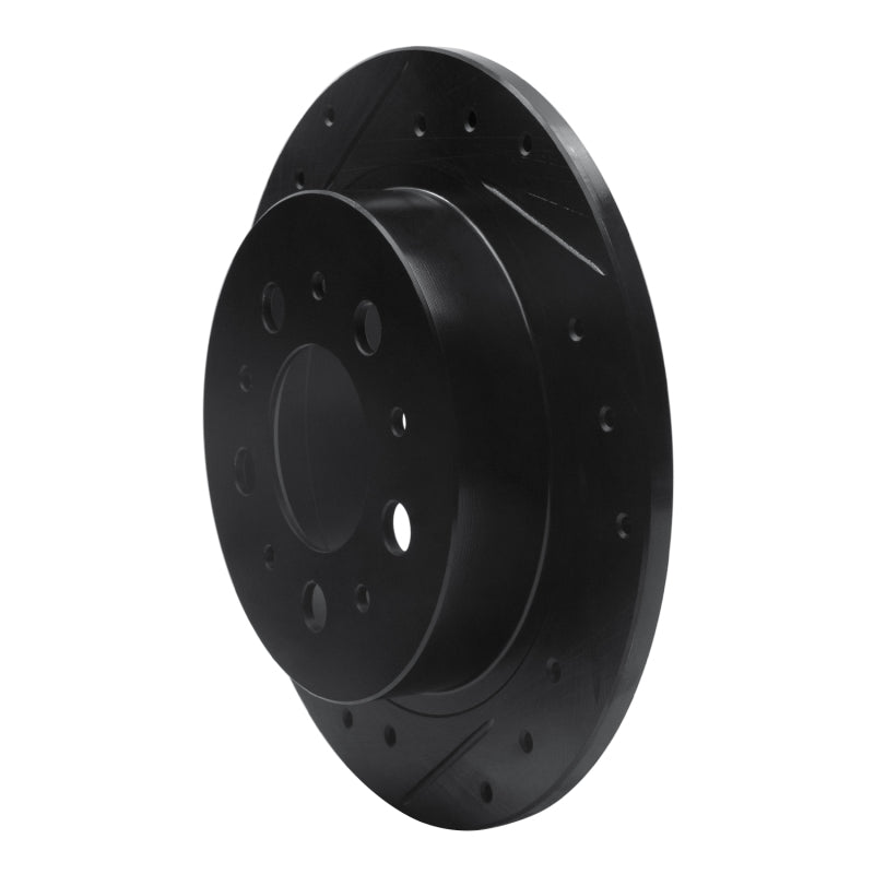 R1 Concepts R1 95-97 Volvo 960 Rear Left Drilled & Slotted Black Brake Rotor